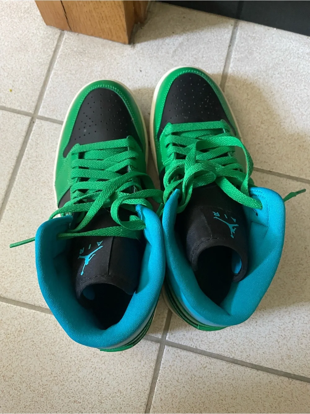 Nike Air Jordan High-Top Sneakers in Blue/Green/Black